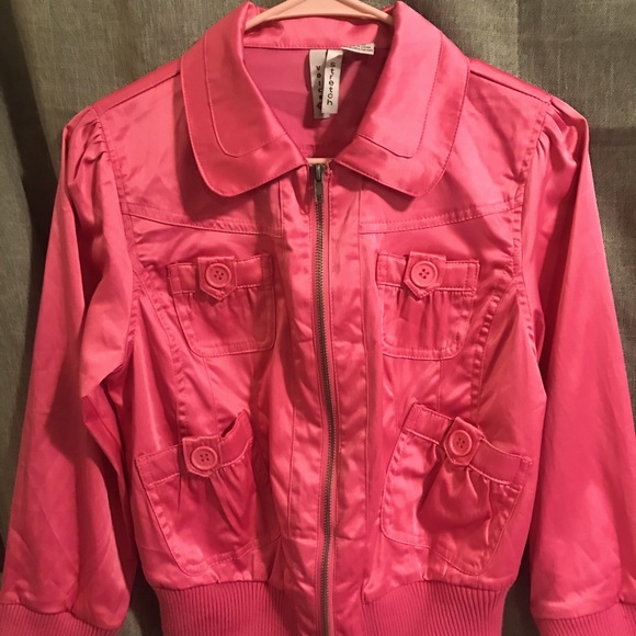 Pink bomber jacket by voice stretch - Picture 1 of 4